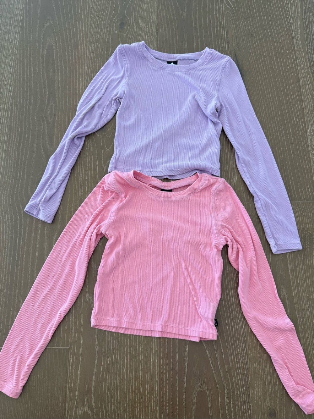 Pixie Lane Ultra-Soft Ribbed Long Sleeve Fitted Tees Pink & Purple Size 9/10